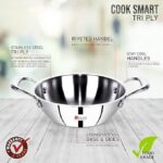 Cook Smart TriPly Steel-Aluminium-Steel - 3 Layers Kadhai - Image 9
