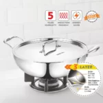 Cook Smart TriPly Steel-Aluminium-Steel - 3 Layers Kadhai - Image 3