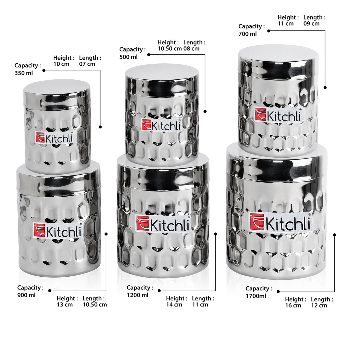 Kitchli Stainless Steel Honeycomb Canister - Image 7