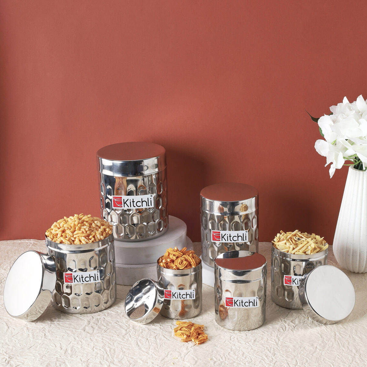 Kitchli Stainless Steel Honeycomb Canister - Image 1