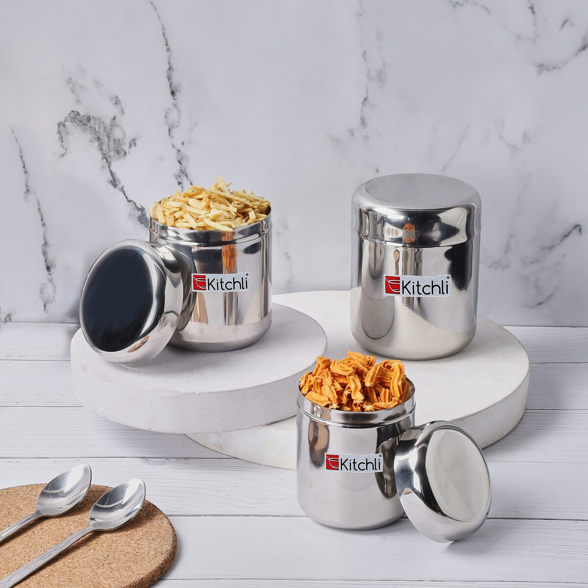 Vertical Storage Stainless Steel Masala Containers - Image 1