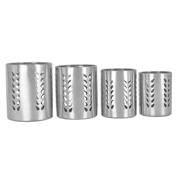 Stainless Steel Utensils Holder for Kitchen Cutlery Holder for Kitchen Dining Table Counter Top Single Compartment able for Forks, Knives, Spoons Holder Organizer4 Pcs