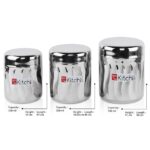 Kitchli Stainless Steel Capsule Swril Vertical Utility Canisters | Ubha Dabba | Storage Containers With Design Set - Image 4