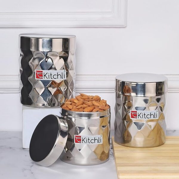 Kitchli Stainless Steel Sober Docomo Plus Vertical Utility Canisters | Ubha Dabba |
