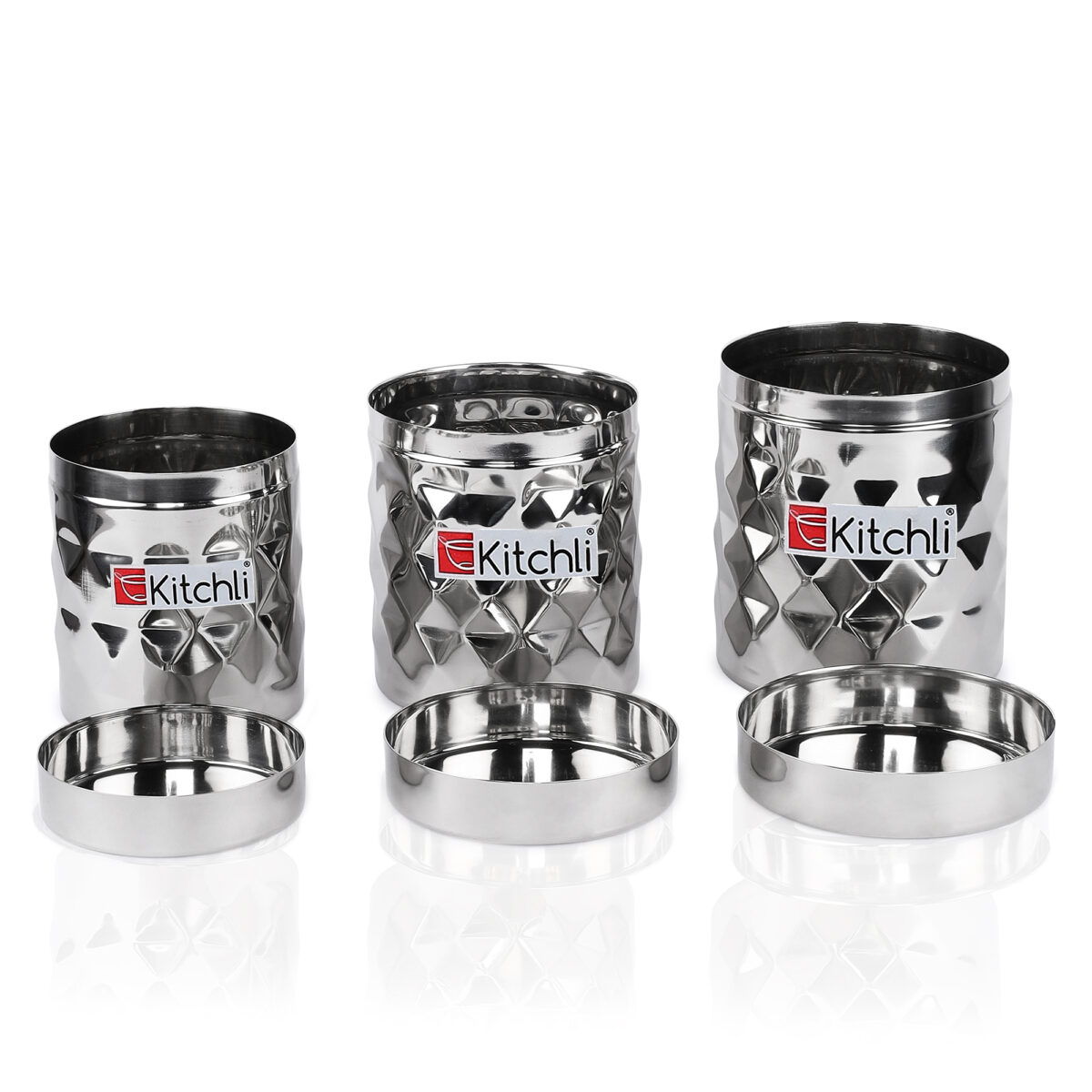 Kitchli Stainless Steel Sober Docomo Plus Vertical Utility Canisters | Ubha Dabba | - Image 3